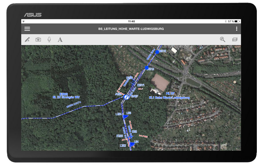 Abb. 5: Die Bodensee-Wasserversorgung setzt Cadenza Mobile für die mobile Dokumentation ihres Wasserleitungsnetzes ein