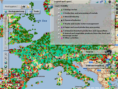 Air pollutants in Europe